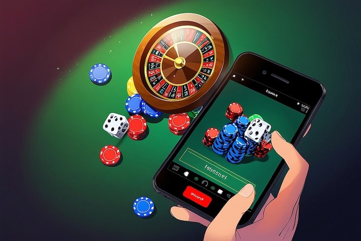 Meja Permainan Kartu bahagia 777 dengan pemain dan dealer langsung